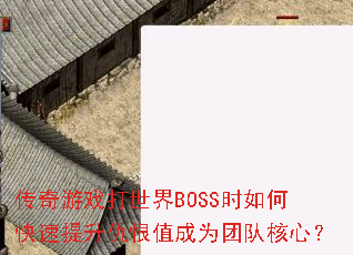 ������Ϸ������BOSSʱ��ο����������ֵ��Ϊ�ŶӺ��ģ�