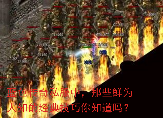 蓝色传奇私服中,那些鲜为人知的经典技巧你知道吗? 蓝色传奇私服中,那些鲜为人知的经典技巧你知道吗?