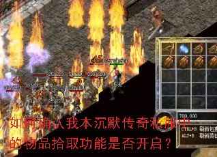 如何确认我本沉默传奇私服中的物品拾取功能是否开启? 如何确认我本沉默传奇私服中的物品拾取功能是否开启?