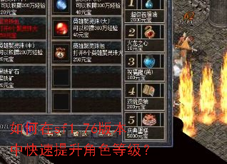 如何在sf1.76版本中快速提升角色等级? 如何在sf1.76版本中快速提升角色等级?